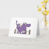 Albernes Lila COw Karte (Gelbe Blume)