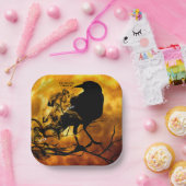 Albernes Nevermore Boo Black Raven Halloween-Party Pappteller (Party)