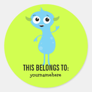 Albernes Niedliches Monster DAS GEHÖRT ZU Stickern Runder Aufkleber
