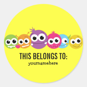 Albernes Niedliches Monster DAS GEHÖRT ZU Stickern Runder Aufkleber