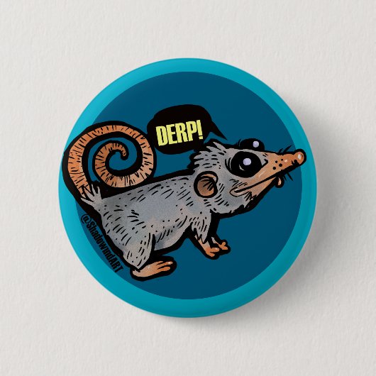 albernes Opossum Button (Vorderseite)