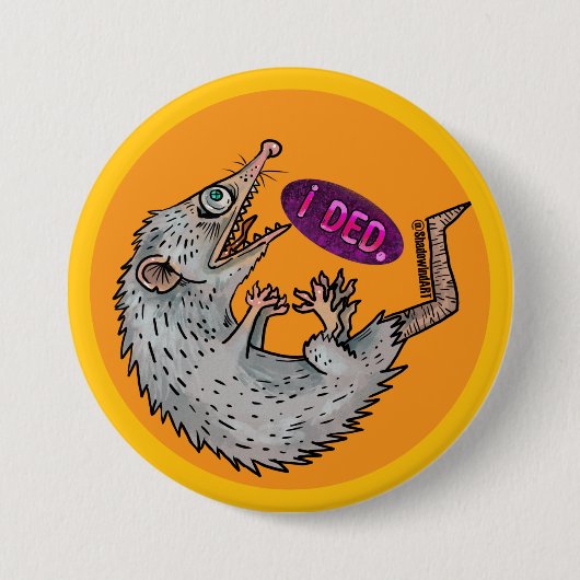 albernes Opossum Button (Vorderseite)