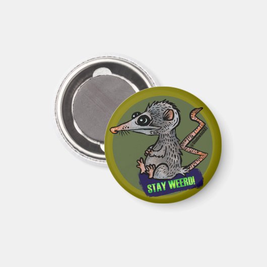 albernes Opossum Magnet (Vorderseite/Rückseite)