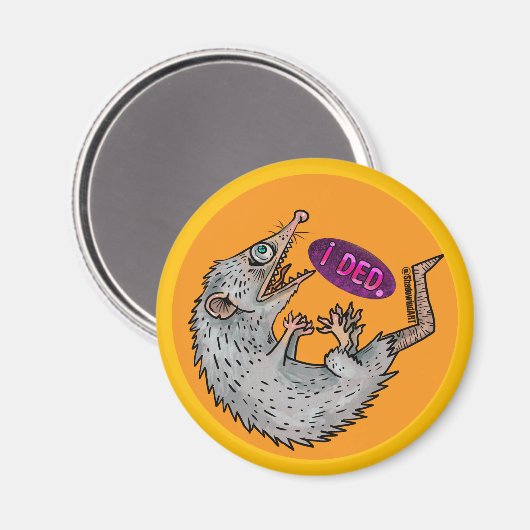 albernes Opossum Magnet (Vorderseite/Rückseite)