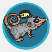 albernes Opossum Runder Aufkleber (Vorderseite)