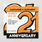Albernes Orangenjahrs-Party Nummer 21 Einladung (Vorne/Hinten)