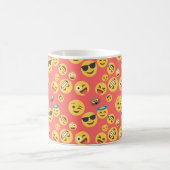 Albernes rotes Emoji Muster Kaffeetasse (Mittel)