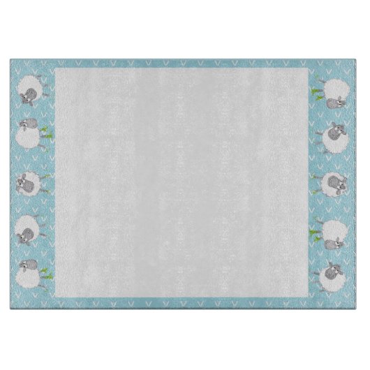 Albernes Schaf auf der Blauen Grenzglasschneide Schneidebrett (Vorderseite)