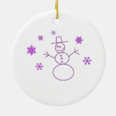 Albernes Schneemann-Ornament Keramikornament (Hinten)
