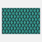 Albernes schwarzes Schnurrmuster Wrapping Paper Sh Geschenkpapier Set (Vorderseite 3)