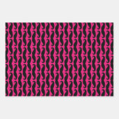 Albernes schwarzes Schnurrmuster Wrapping Paper Sh Geschenkpapier Set (Vorderseite 2)