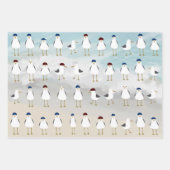 Albernes Seagulls Wrapping Paper Flat Sheet Set 3 Geschenkpapier Set (Vorderseite 3)