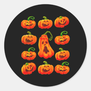Albernes Sonnenlicht Halloween Pumpkin Gesichter S Runder Aufkleber