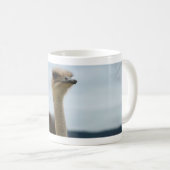 Albernes Vogel-Foto| Ostrich-Gesichts-Tier-Foto Kaffeetasse (VorderseiteRechts)