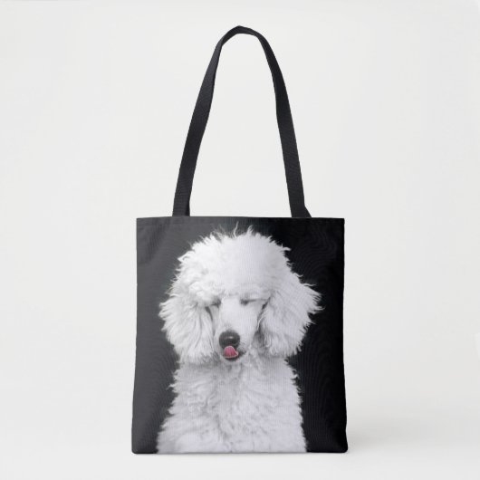 Albernes Weiße Poodle Tasche (Vorderseite)