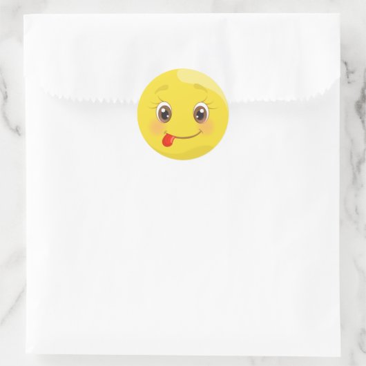 Albernes Zungengesicht Emoji Stickers (Tasche)
