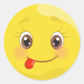 Albernes Zungengesicht Emoji Stickers (Vorderseite)