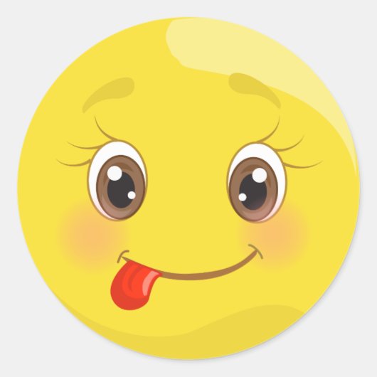 Albernes Zungengesicht Emoji Stickers (Vorderseite)