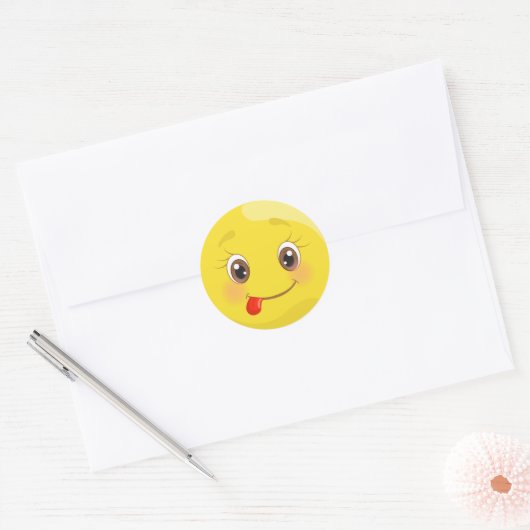 Albernes Zungengesicht Emoji Stickers (Umschlag)