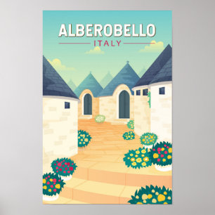 Alberobello Italien Reise Kunst Vintage Poster