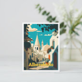 Alberobello Italien Reisen Vintage Illustration Postkarte (Stehend Vorderseite)