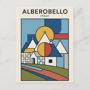 Alberobello Italien Trulli-Häuser Reise abstrakt Postkarte