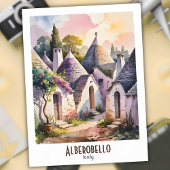 Alberobello Italien Trulli Wasserfarbe - Benutzerd Postkarte