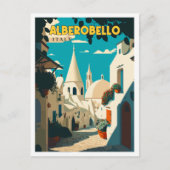 Alberobello Italien Vintage Illustration Postkarte (Vorderseite)