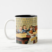 Albert Anker - Das Kinderzimmer (Creche) Zweifarbige Tasse (Links)