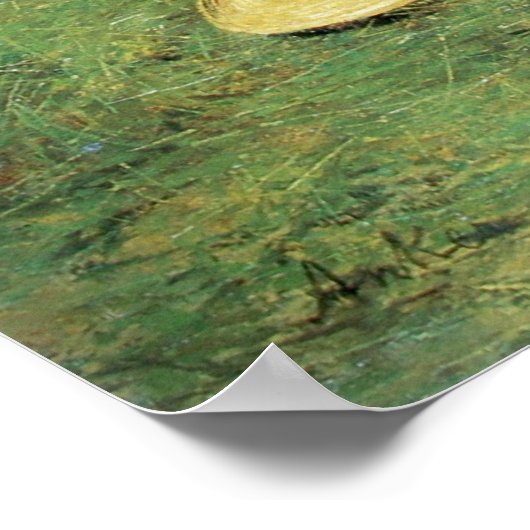 Albert Anker, Schlafender Knabe im Heu Poster (Ecke)