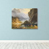 Albert Bierstadt - Amerikanischen Ureinwohner Spea Leinwanddruck (Insitu (Holzboden))