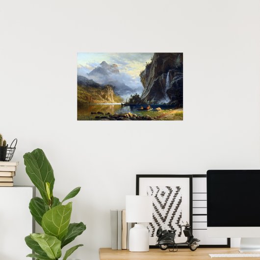 Albert Bierstadt Amerikanischen Ureinwohners Spear Poster (Heimbüro)