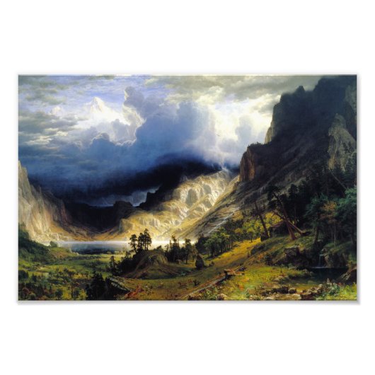 Albert Bierstadt Ein Sturm im Rocky Mountains Fotodruck (Vorne)