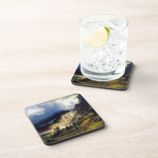 Albert Bierstadt Ein Sturm im Rocky Mountains Getränkeuntersetzer (Rechte Seite)