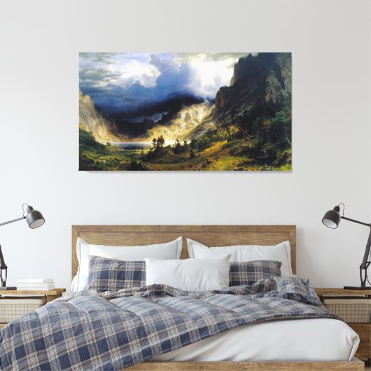 Albert Bierstadt Ein Sturm im Rocky Mountains Leinwanddruck (Insitu (Schlafzimmer))