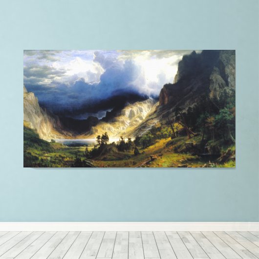 Albert Bierstadt Ein Sturm im Rocky Mountains Leinwanddruck (Insitu (Holzboden))