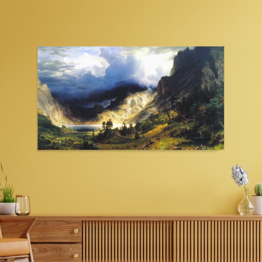 Albert Bierstadt Ein Sturm im Rocky Mountains Leinwanddruck (Insitu (Wohnzimmer))