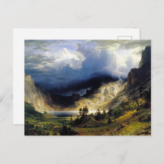 Albert Bierstadt Ein Sturm im Rocky Mountains Postkarte (Vorne/Hinten)