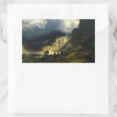 Albert Bierstadt - Ein Sturm im Rocky Mountains Rechteckiger Aufkleber (Tasche)