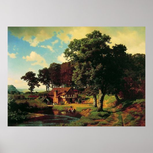 Albert Bierstadt, eine rustikale Mühle Poster (Vorne)