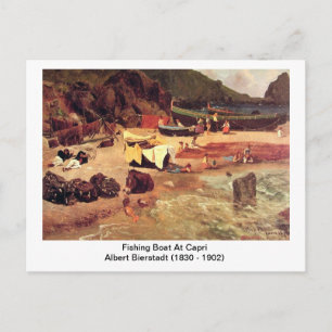Albert Bierstadt - Fischereiboot in Capri Postkarte