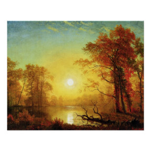 Albert-Bierstadt-Gemälde, Sonnenaufgang, Poster