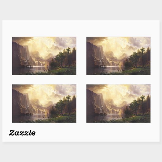 Albert Bierstadt im Gebirgsaufkleber Rechteckiger Aufkleber (Blatt)