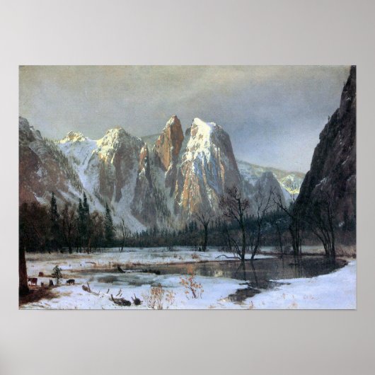 Albert Bierstadt-Kathedrale Rocks, Yosemite Poster (Vorne)