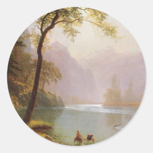 Albert Bierstadt, Kerns River Valley Kalifornien Runder Aufkleber