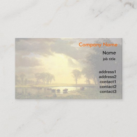 Albert Bierstadt Kunstvoll wandern im Buffalo Visitenkarte (Vorderseite)