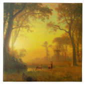 Albert Bierstadt Light im Wald Fliese (Vorderseite)