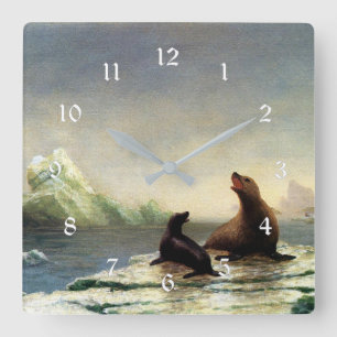 Albert Bierstadt malen, Siegel Quadratische Wanduhr