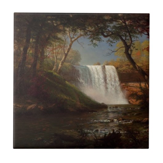 Albert Bierstadt Malerei Wald Wasserfall Destiny Fliese (Vorderseite)