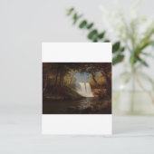Albert Bierstadt Malerei Wald Wasserfall Destiny Postkarte (Stehend Vorderseite)